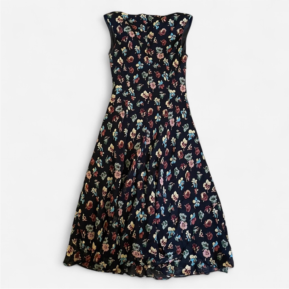 Ralph Lauren Black Floral Midi Dress - Picture 6 of 6